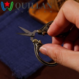 Quillan กรรไกรตัดผ้า สเตนเลส ขนาดเล็ก สวยหรู สําหรับเย็บปักถักร้อย งานฝีมือ DIY