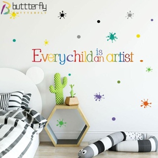 Buttterfly สติกเกอร์ PVC ลายสีน้ํา ถอดออกได้ สําหรับตกแต่งผนังห้องเรียน เนอสเซอรี่