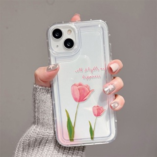 ดอกไม้สีชมพูที่เรียบง่าย ดอกไม้สีฟ้า เคสไอโฟน Compatible for iPhone 11 14 13 12 15 Pro Max 7 8 SE XR 11Pro 14 15 Plus X