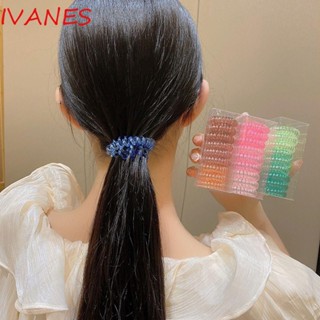 Ivanes ยางรัดผม สีแคนดี้ แฟชั่น หรูหรา สําหรับรัดผม 9 ชิ้น ต่อชุด