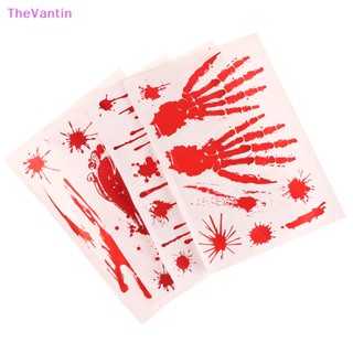 Thevantin สติกเกอร์ ลายรอยเท้าเลือด ฮาโลวีน สร้างฉากสยองขวัญ สําหรับติดตกแต่งผนัง พื้น หน้าต่าง ในร่ม กลางแจ้ง