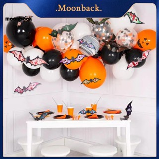 &lt;moonback&gt; สติกเกอร์ติดผนัง ลายค้างคาว 3d กันน้ํา เหมือนจริง พร็อพถ่ายรูป สําหรับตกแต่งฮาโลวีน 12 ชิ้น