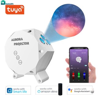 Aubess Tuya สมาร์ทสตาร์โปรเจคเตอร์ WiFi เลเซอร์ S Tarry Sky โปรเจคเตอร์โบกไฟกลางคืน LED ที่มีสีสัน APP ไร้สายควบคุม Alexa เข้ากันได้บ้าน home home