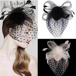 Hshelan Fascinators กิ๊บติดผม ตาข่าย สําหรับเจ้าสาว ค็อกเทล หมวก