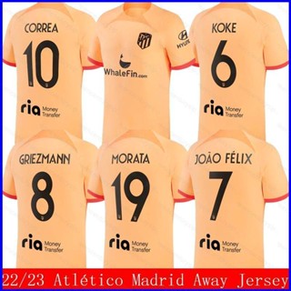 เสื้อยืด ลายทีมฟุตบอล Atletico Madrid Jersey Third Away Koke Felix Morata Correa Griezmann GP1 2022 2023 สําหรับผู้ชาย และผู้หญิง PG1
