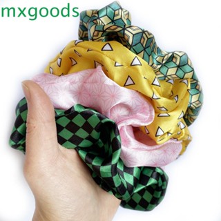 Mxgoods ยางรัดผม ลายสก๊อต Demon Slayer Scrunchies สไตล์เกาหลี สําหรับผู้หญิง