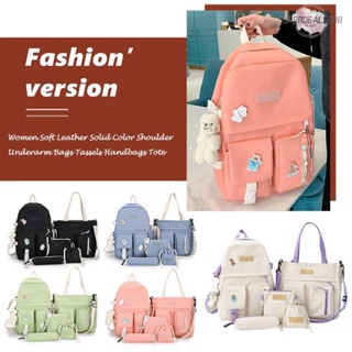 [SuperDeals888.th] Kawaii กระเป๋าเป้สะพายหลัง กระเป๋าเดินทาง ใส่หนังสือ แล็ปท็อป สําหรับเด็กผู้หญิง วัยรุ่น 5 ชิ้น