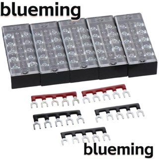 Blueming2 แถบเทอร์มินัล 5 ตําแหน่ง พร้อมฝาครอบ 400V 25A 600V 25A สีดํา และสีแดง 10 ชิ้น (5 ชุด)