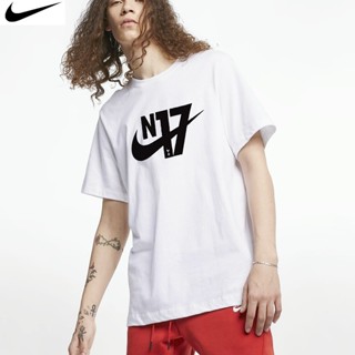 Nike เสื้อยืดลําลอง ผ้าฝ้าย 100% แขนสั้น พิมพ์ลาย ทรงหลวม ระบายอากาศ สําหรับผู้ชาย