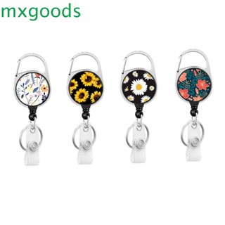 Mxgoods พวงกุญแจคลิปหนีบป้ายชื่อ ลายดอกไม้ สําหรับพยาบาล สํานักงาน