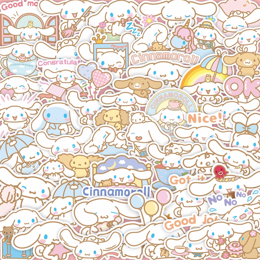 64Pcs/Set Cinnamoroll Series 01 Stickers DIY Fashion Funny Decals Doodle Stickers