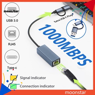 Moo อะแดปเตอร์แปลง Usb เป็นอีเธอร์เน็ต 3.0 Type C เป็นอีเธอร์เน็ต ปลั๊กแอนด์เพลย์