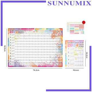 [Sunnimix] ปฏิทินแขวนผนัง 2024 พับได้ สําหรับสํานักงาน ห้องเรียน