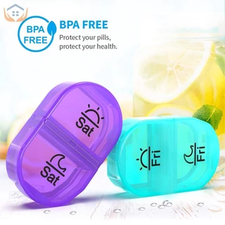 Pill Box กล่องยา ถอดแยกได้ 7 วัน 14 ช่อง ตลับยา ตลับใส่ยา กล่องเก็บ กล่องใส่แบบพกพา วิตามิน กันน้ำ กันชื้น