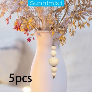 [Sunnimix1] เชือกปอ พร้อมลูกปัดไม้ สําหรับตกแต่งบ้านฟาร์ม 5 ชิ้น