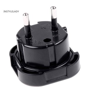 Instylelady Travel UK to EU Euro Plug AC Power Charger อะแดปเตอร์แปลงซ็อกเก็ต แบบพกพา