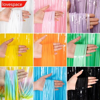 Lovespace ผ้าม่านฟอยล์ สีรุ้ง 1*2 เมตร สําหรับตกแต่งปาร์ตี้คริสต์มาส งานแต่งงาน วันเกิด 1 ชิ้น D2K9