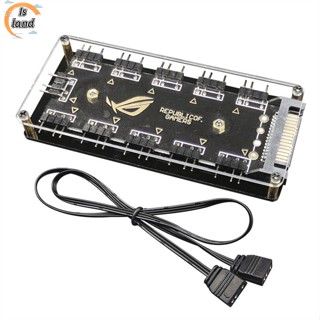 【IS】ฮับแยก Argb 1 เป็น 10 พอร์ต 5V 3Pin ARGB พร้อมฐานกาว SATA สําหรับพัดลม LED