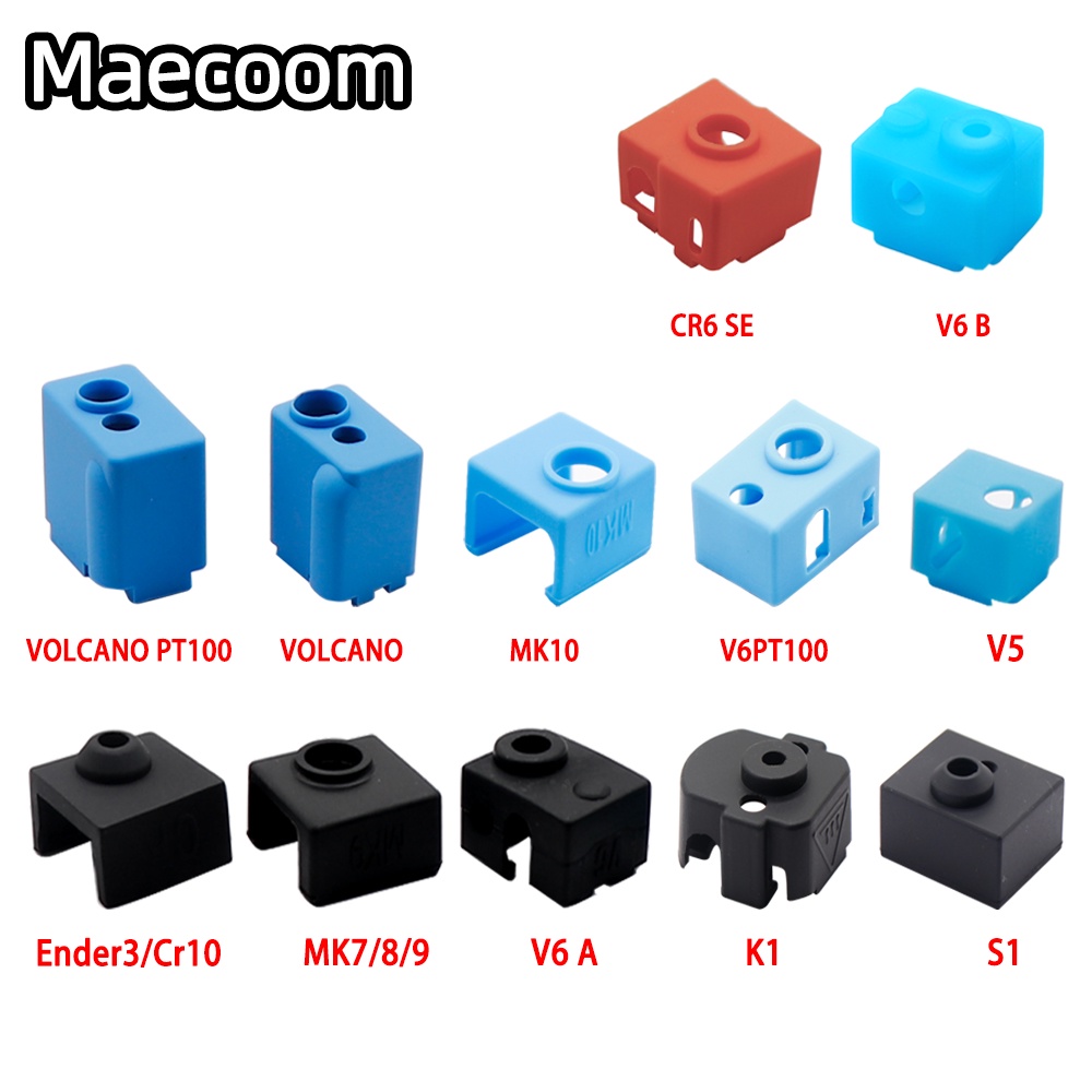 5/10pcs 3D Printer Parts Silicone Sock for V6 Volcano MK8/MK9/Ender3/CR10/CR10S/S1/K1/Cr6 se  Heated Block Warm Keeping