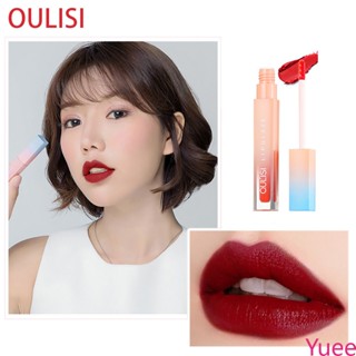 ⭐ผู้ขายที่ดีที่สุด⭐oulisi Water Light Mirror Lip Glaze กันน้ำติดทนนานลิปสติกแบบน้ำกำมะหยี่ Matte เนื้อนุ่มธรรมชาติ yuee