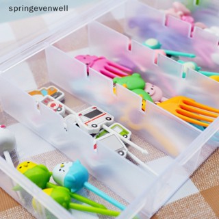 [springevenwell] กล่องพลาสติกใส ปรับได้ สําหรับใส่ผลไม้ ส้อมเด็ก พร้อมส่ง