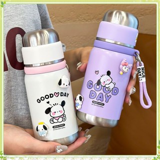 ✨✨youngtime 350ml/500ml ขวดเก็บความร้อนสุนัข Pochacco น่ารักพร้อมสายรัดถ้วยน้ำความจุขนาดใหญ่ 316 แก้วฉนวนสแตนเลสเด็กถ้วยสูญญากาศแบบพกพา youngtime✨✨