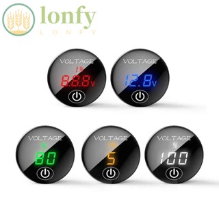 Lonfy แผงโวลต์มิเตอร์ดิจิทัล DC 5V-48V หน้าจอดิจิทัล พร้อมสวิตช์สัมผัส คุณภาพสูง สําหรับรถยนต์ รถจักรยานยนต์