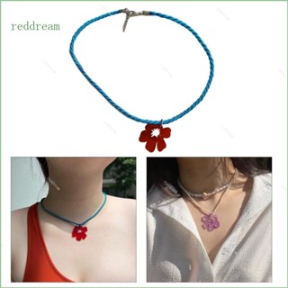 Redd สร้อยคอโซ่ จี้รูปดอกไม้ ขนาดใหญ่ สไตล์เกาหลี สําหรับผู้หญิง