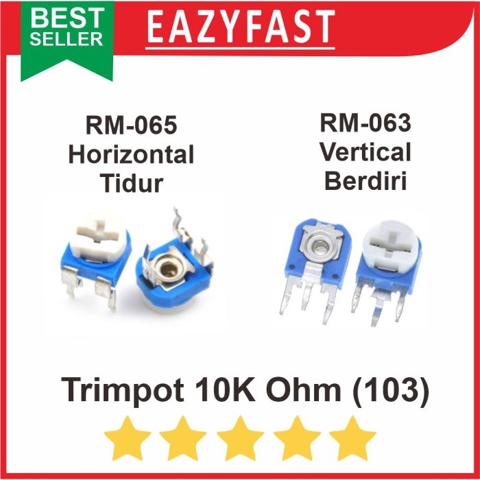 Trimpot 103 R10K R 10 K Ohm Potentiometer Variable Resistor VR Trimmer RM