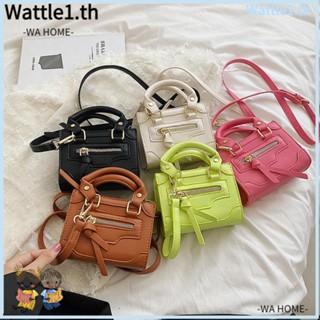 Wttle กระเป๋าถือ หนัง PU ขนาดเล็ก สีพื้น สีแคนดี้ สําหรับผู้หญิง