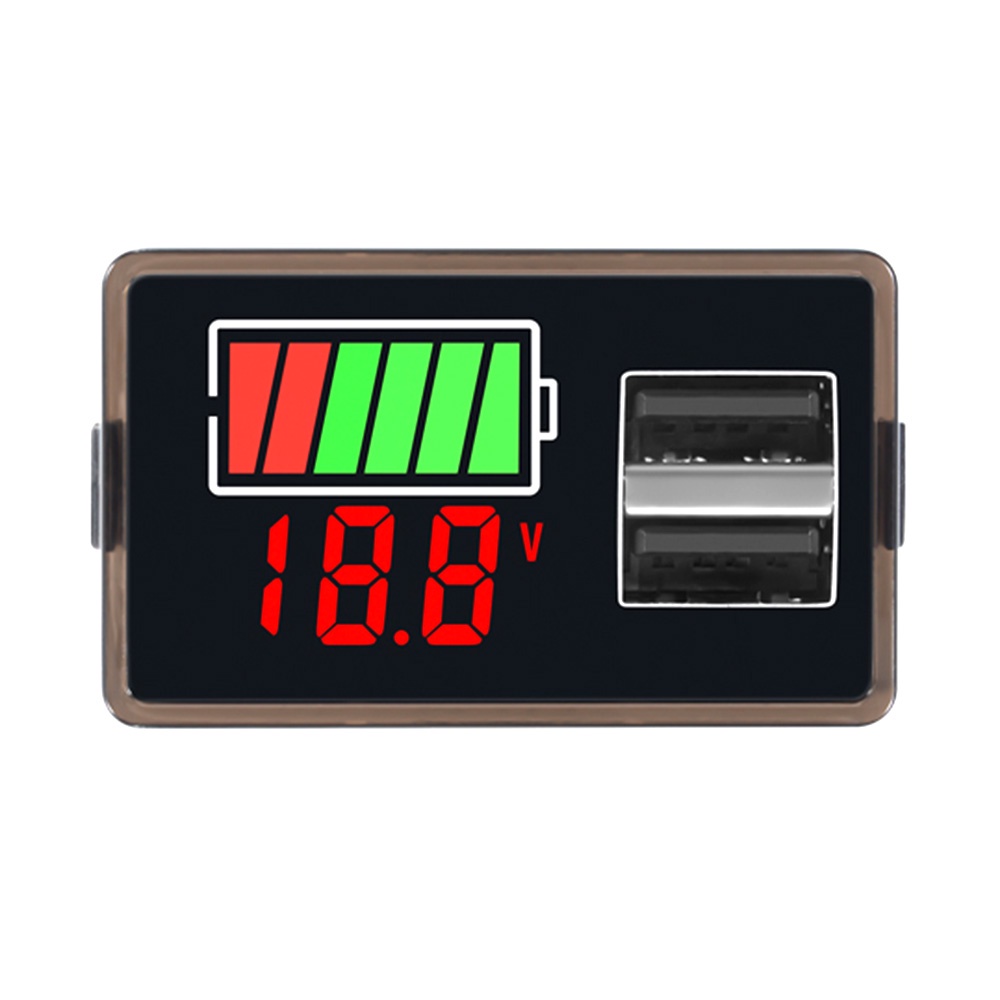 Ziqqucu DC8-30V โวลต์มิเตอร์ดิจิทัล เครื่องทดสอบแรงดันไฟฟ้า เกจวัดจอแสดงผล LED และ USB สําหรับแผงมอนิเตอร์แบตเตอรี่พลังงานแสงอาทิตย์