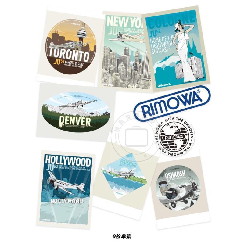 ชุดสติกเกอร์กันน้ํากระเป๋าเดินทาง Rimowa สไตล์ยุโรปอเมริกัน Retro คลาสสิก