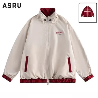 Asrv เสื้อแจ็กเก็ตเบสบอล แขนยาว สไตล์ฮาราจูกุ แฟชั่นฤดูใบไม้ร่วง และฤดูหนาว สําหรับผู้ชาย และผู้หญิง