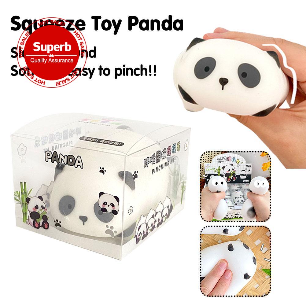 ของเล่นบีบสกุชชี่ รูปแพนด้า TPR Kawaii Jumbo Panda แบบนิ่ม U4A3