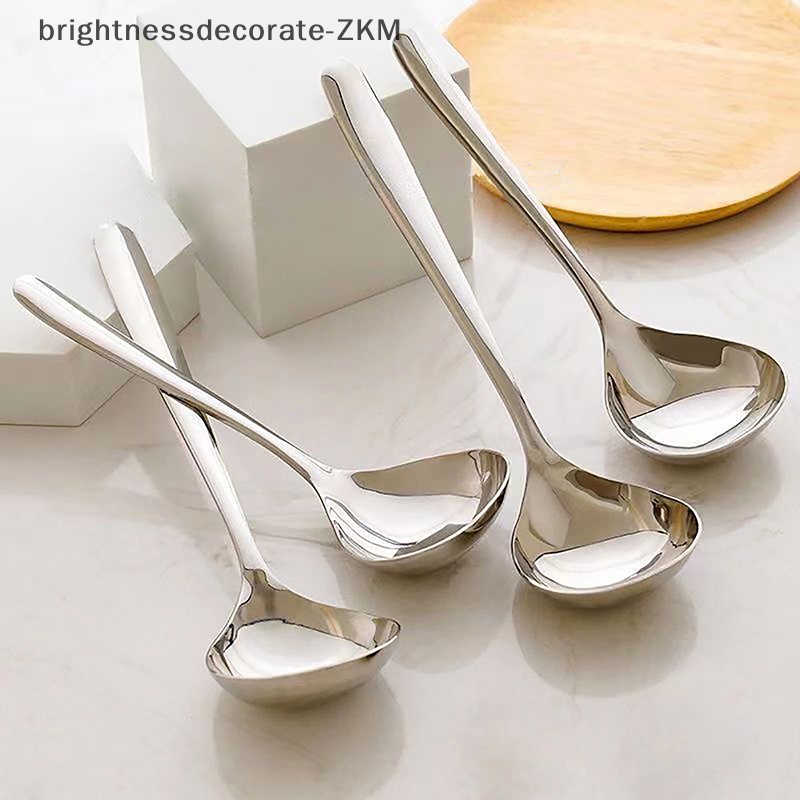 [Brightdecorate] ช้อนสเตนเลส หัวกลม ขนาดใหญ่ สีแดง สีทอง ด้ามจับยาว สําหรับคนอาหารค่ํา ขนมหวาน [TH]