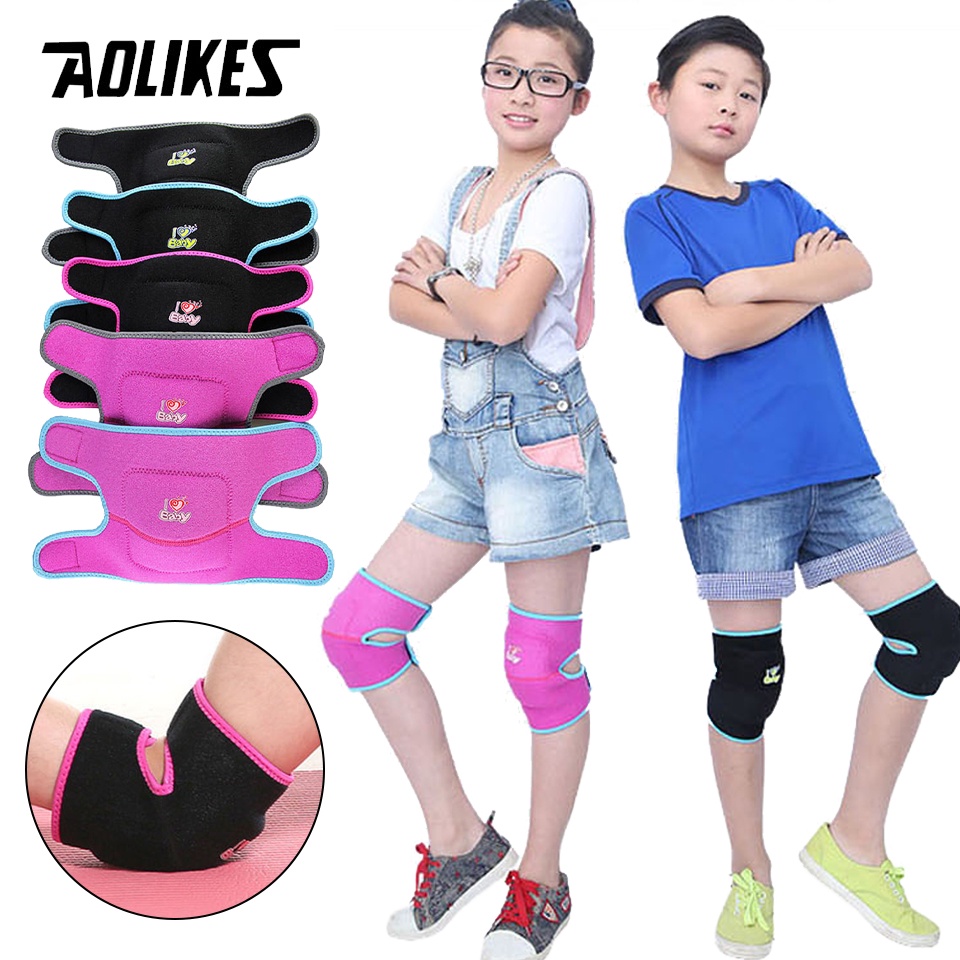 Aolikes 1 คู่ เด็ก สนับเข่า เด็ก กีฬา ยิม สนับเข่า ฟองน้ํา ป้องกันเข่า เต้นรํา โยคะ เทนนิส ขา เบาะรองรับรั้ง