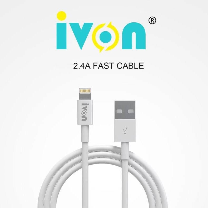 Ivon สายเคเบิลข้อมูล 2.4A ชาร์จเร็ว 1 เมตร 2 เมตร 3 เมตร IOS Android สําหรับ Iphone Type-C Micro USB