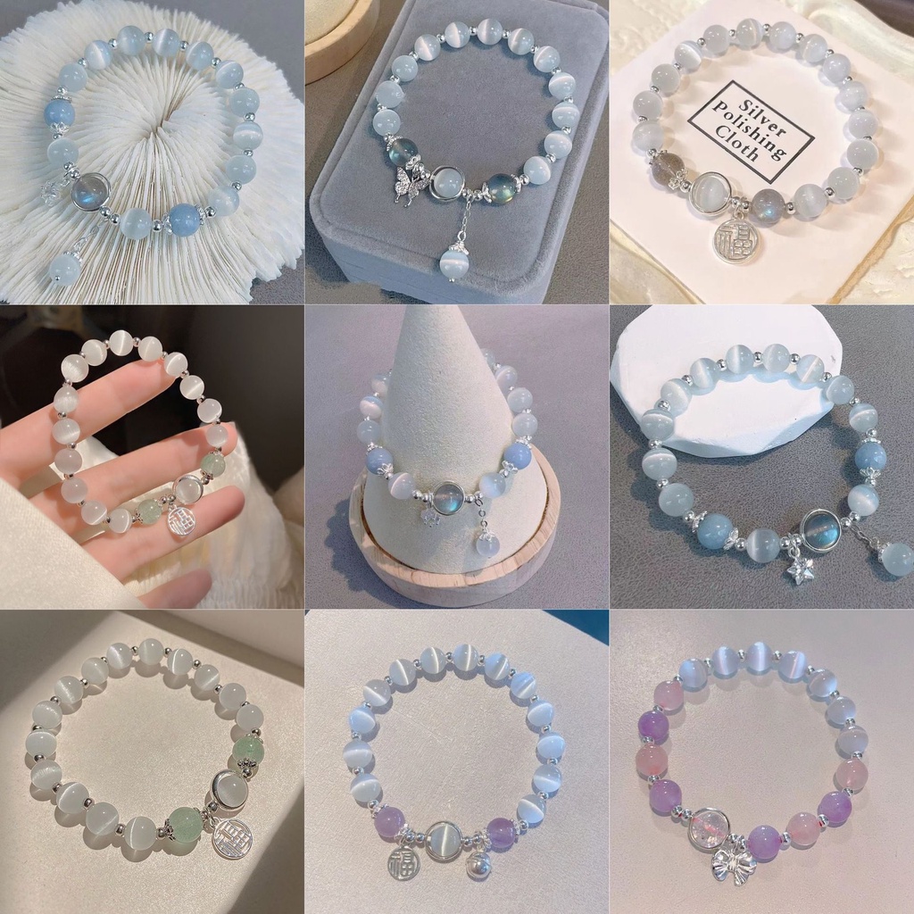 สร้อยข้อมือ จี้ผีเสื้อ โอปอลเทียม สีเทา เข้ากับทุกการแต่งกาย สําหรับผู้หญิง และนักเรียน
