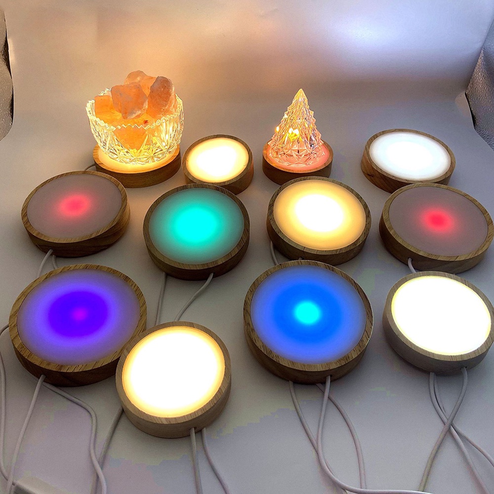 ฐานโคมไฟ LED 5V อะคริลิค หมุนได้ 10 ซม. สําหรับตกแต่งบ้าน ห้องนอน ห้องนั่งเล่น
