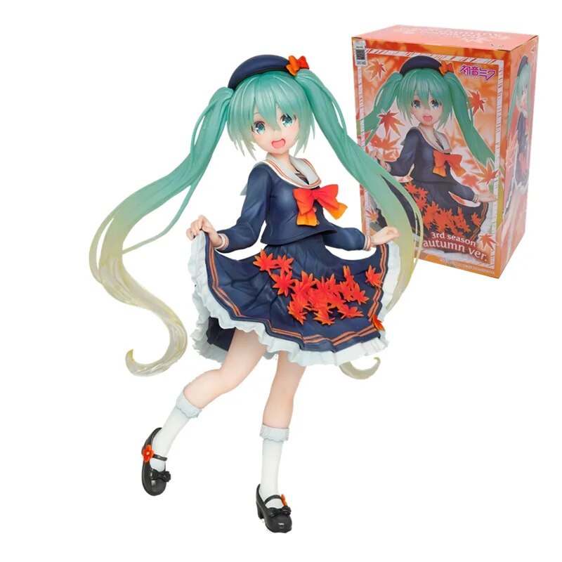 18cm Hatsune Miku Anime Figure 3rd Season Autumn Ver Kawaii Girl Action Figure PVC Collection Model Ornaments Toys