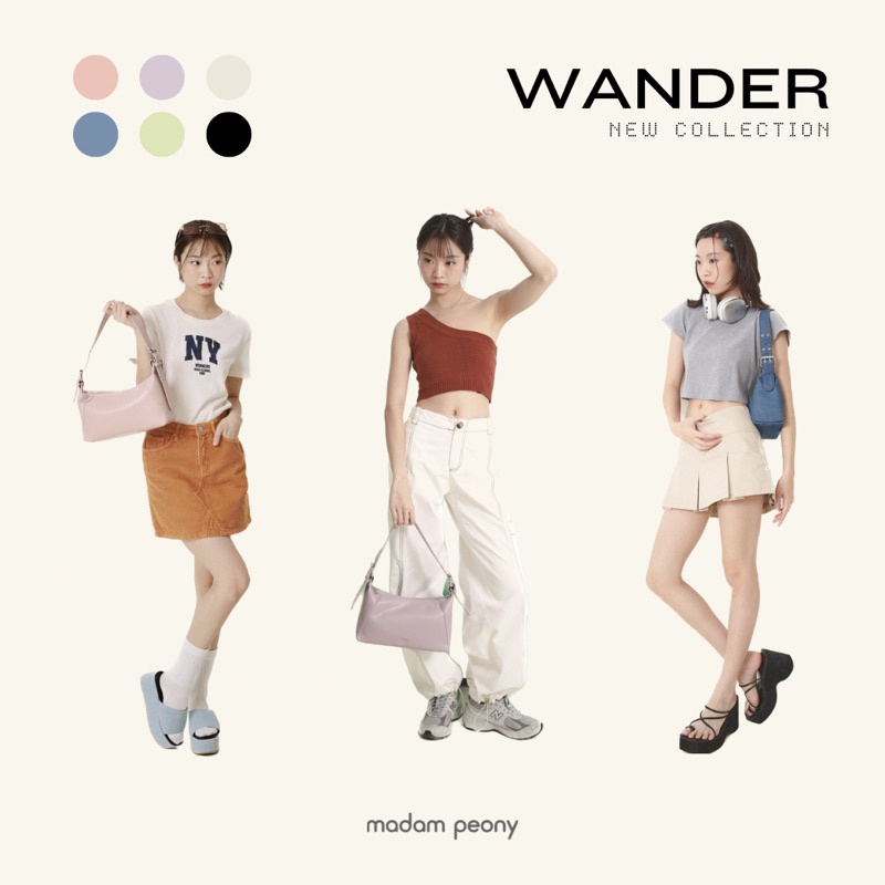 MADAM PEONY กระเป๋าสะพายไหล่ กระเป๋าสะพายข้าง y2k รุ่น