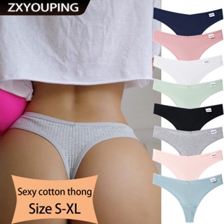 Zxyouping กางเกงชั้นใน บิกินี่ ผ้าฝ้าย เอวต่ํา เซ็กซี่ 3 ชิ้…