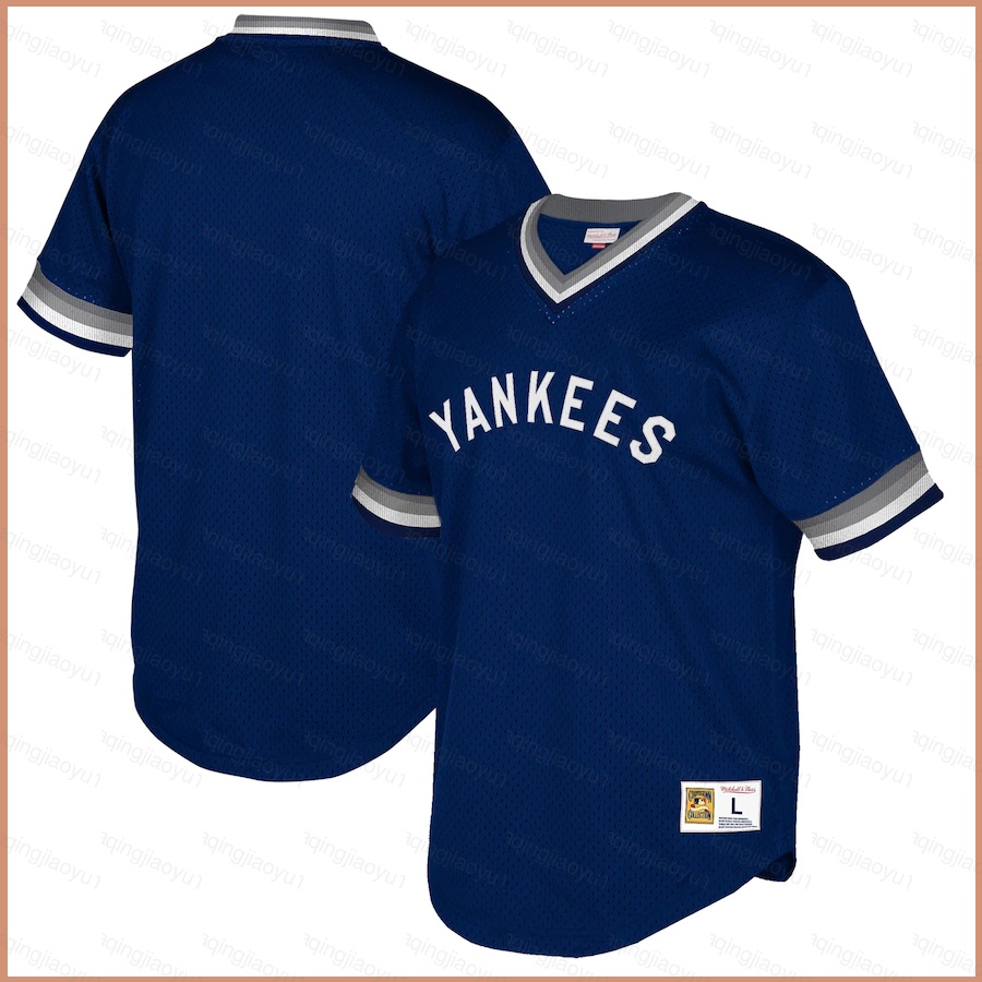 ใหม่ล่าสุด 2023 เสื้อยืดเบสบอล ลาย New York Yankees Mitchell & Ness พลัสไซซ์