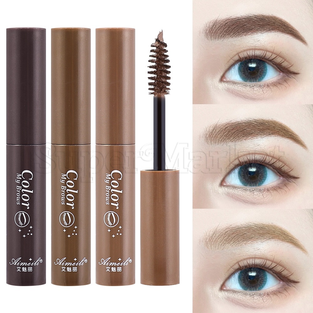 Aimeili ครีมย้อมคิ้ว สามมิติ 3 สี ติดทนนาน กันน้ํา มาสคาร่าคิ้ว ครีมสีน้ําตาล ลิควิด เจลเขียนคิ้ว เครื่องสําอาง สําหรับผู้หญิง