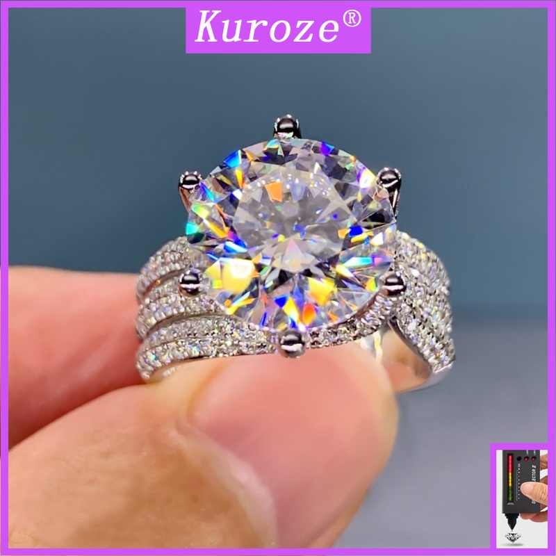 Kuroze ขายดี 5 Karat Moissanite แหวนหกเหลี่ยม หรูหรา