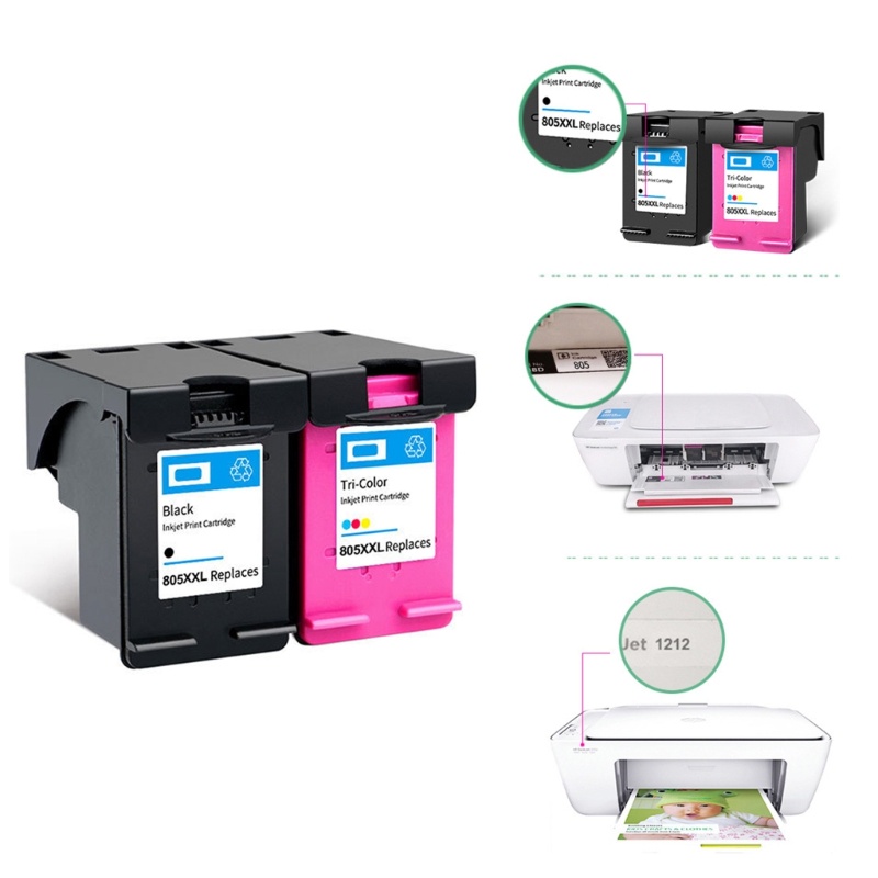 Lucky 805XL สีดําและสีตลับหมึกอิงค์เจ็ทสีที่ผลิตใหม่สําหรับ HP DeskJet 1210 1212 2330 2332 2335