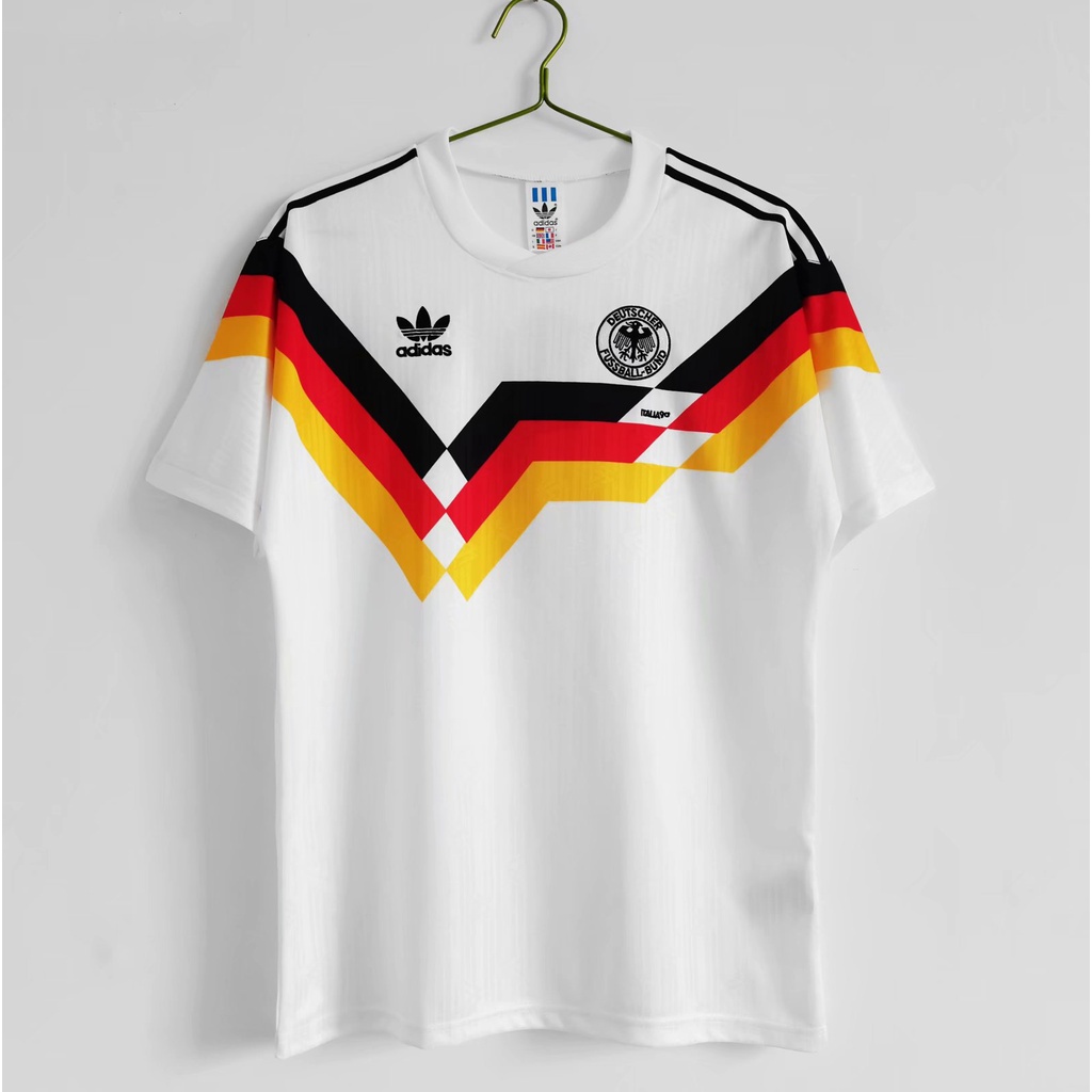 เสื้อกีฬาแขนสั้น ลายทีมชาติฟุตบอล Jersey 1990 Season Germany ชุดเหย้า สไตล์เรโทร