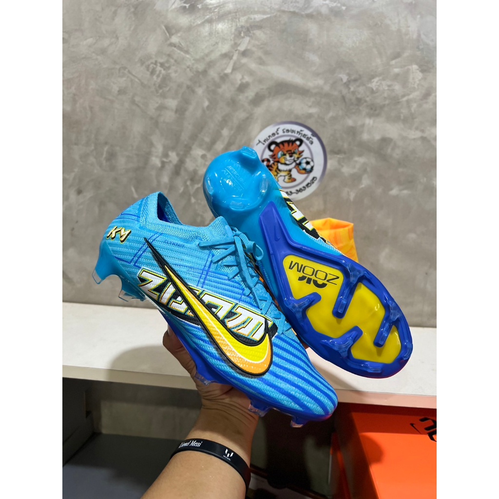 Nike Zoom Mercurial Vapor15 Elite KM FG Signature Kylian Mbappé รองเท้าฟุตบอล ตัวท็อป ของแท้มือ1 สีเอ็มบัปเป้