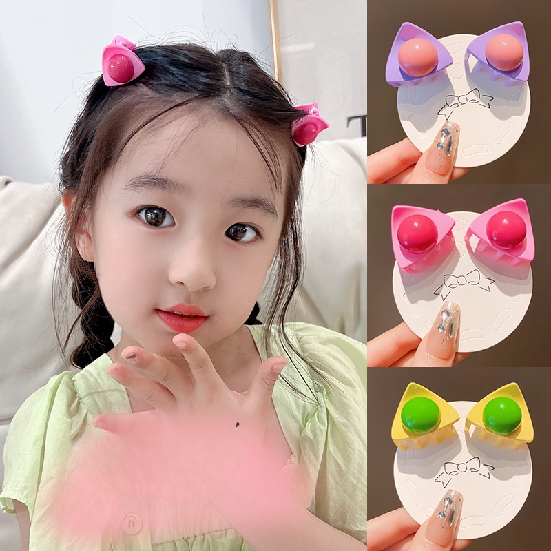 กิ๊บติดผม รูปลูกแมวน่ารัก สีแคนดี้ สําหรับเด็กผู้หญิง