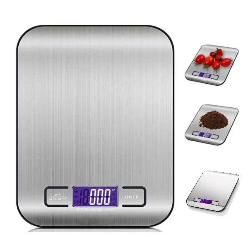 5/10KG Kitchen Scale Stainless Steel Portable Food Scale LED Electronic Scales Jewelry Baking Weight